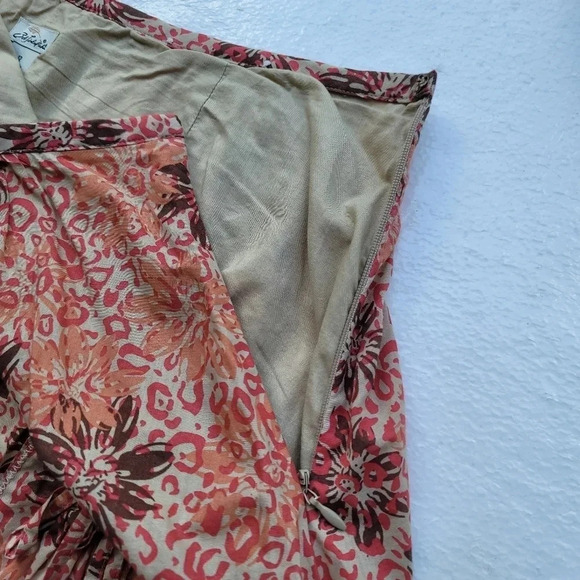 Bob Timberlake Boho Orange Pink Floral Mini Cape Skirt Pockets A-Line Women's 12 - Picture 4 of 10